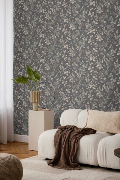 Borastapeter Tapete Blumen Braun - 53 cm x 10.05 m - 660916