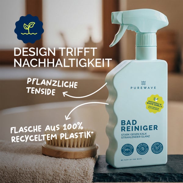 Badezimmerreiniger mit Sprühkopf und Reinigungsbürste