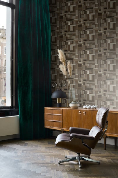 Origin Wallcoverings Tapete Altholz-Motiv Dunkelbraun - 53 cm x 10.05 m - 337221