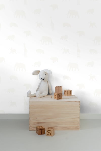 Origin Wallcoverings Tapete Tiere Weiß und Silber - 53 cm x 10.05 m - 347688