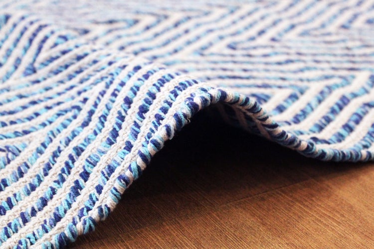Flachflor Teppich Zephyrus Blau Modern 80 x 150 cm