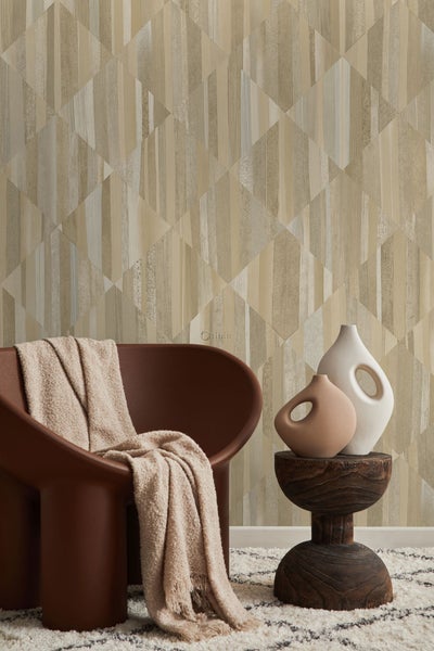 Origin Wallcoverings Fototapete 3D Holzoptik Beige - 1,5 x 2,79 m - 357296