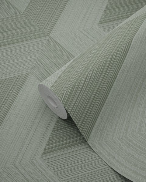 Origin Wallcoverings Tapete 3D-Muster Graugrün - 53 cm x 10.05 m - 347951