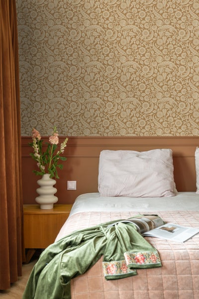 ESTAhome Tapete Blumenmuster Rostbraun - 50 x 900 cm - 139785