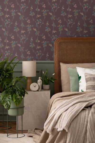 Borastapeter Tapete Blumen Braun - 53 cm x 10.05 m - 660846