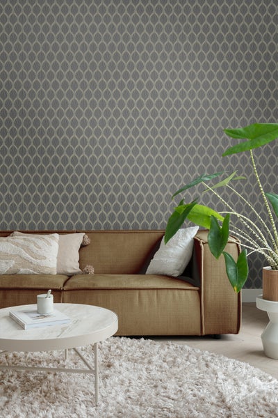 Duro Tapete Art Decó Muster Braun - 53 cm x 10.05 m - 661159
