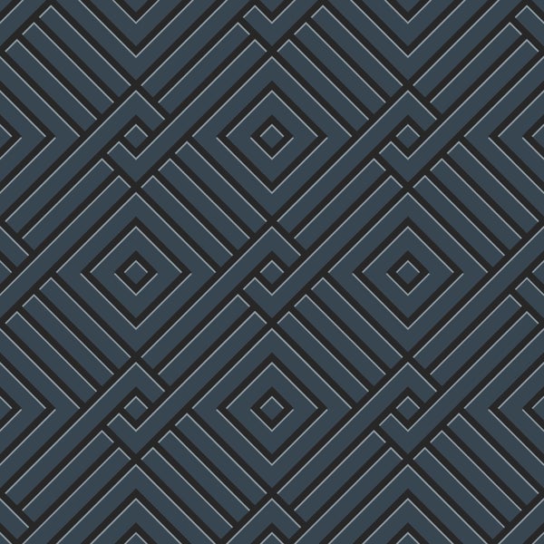Origin Wallcoverings Tapete 3D grafisches Motiv Dunkelblau - 50 x 900 cm - 347982