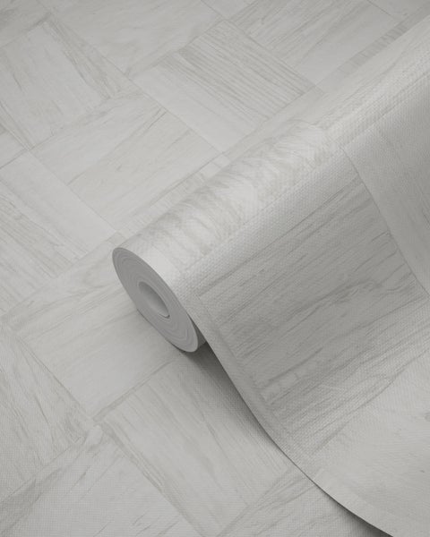 Origin Wallcoverings Tapete quadratische Holzstücke Crême-Weiß - 53 cm x 10.05 m - 347515