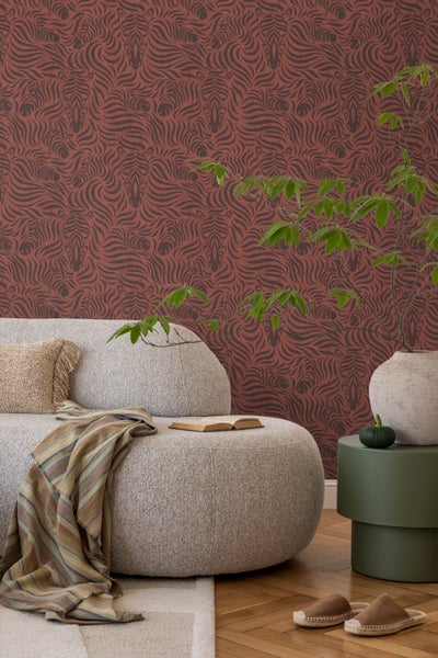 Sanders und Sanders Tapete Zebras Terrakotta und Schwarz - 53 cm x 10 m - 640520