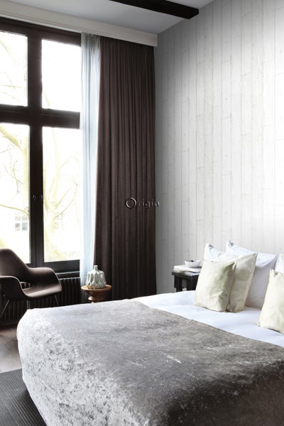 Origin Wallcoverings Tapete Holz-optik Elfenbeinweiß - 53 cm x 10.05 m - 347551