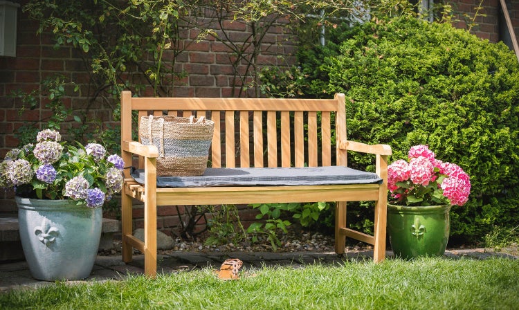 Gartenbank Teak 4-Sitzer 180 cm Holzmöbel Garten Holzbank für Terrasse Garten Balkon unbehandelt massiv wetterfest premium Teakbank Sitzbank