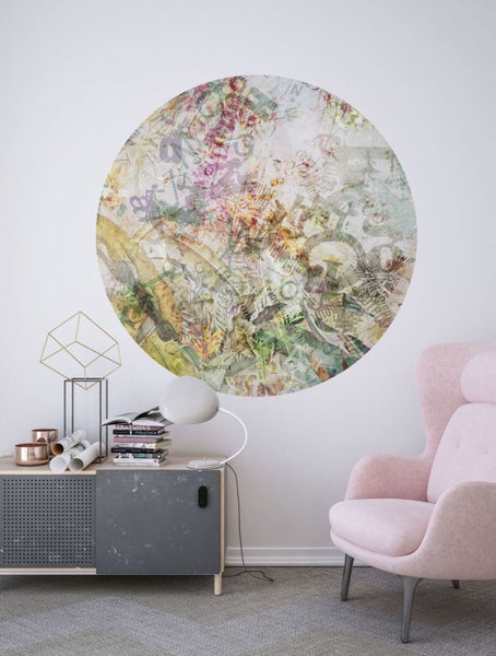 Sanders und Sanders selbstklebende runde Tapete Blätter Multicolor - Ø 125 cm - 611796