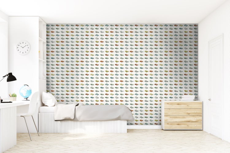 Walls4You Tapete gezeichnete Oldtimer im Vintage-Look Multicolor - 53 cm x 10.05 m - 935288