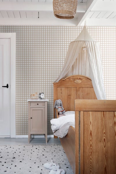 ESTAhome Tapete Karomuster Beige - 50 x 900 cm - 131299