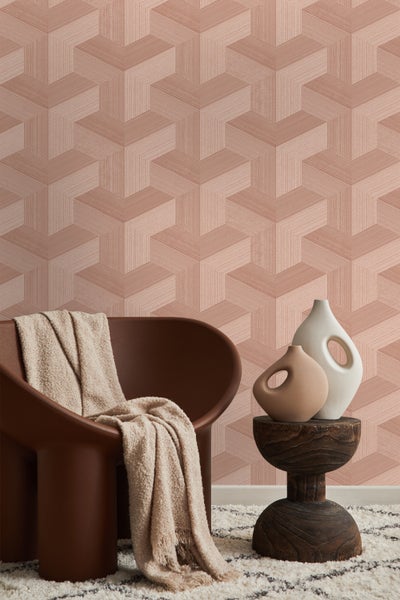Origin Wallcoverings Tapete 3D-Muster Terrakottarosa - 53 cm x 10.05 m - 347950