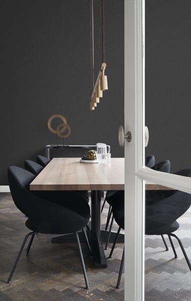 Origin Wallcoverings Tapete Leinen-Optik Schwarz - 53 cm x 10.05 m - 346627