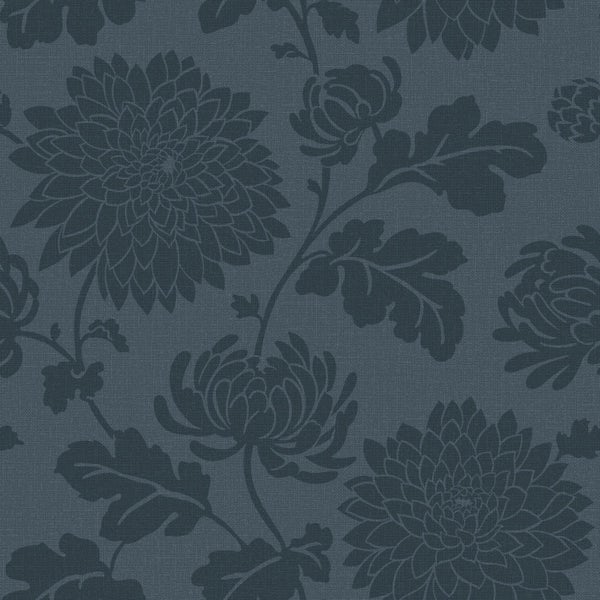 Origin Wallcoverings Tapete Blumen Dunkelblau - 50 x 900 cm - 347806