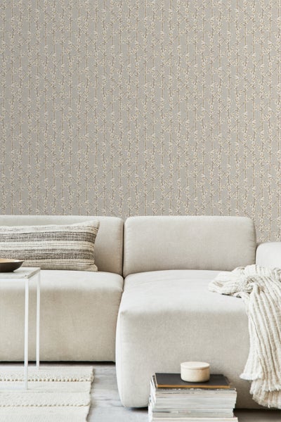Sanders und Sanders Tapete Blüte Beige und Weiß - 53 cm x 10 m - 640180