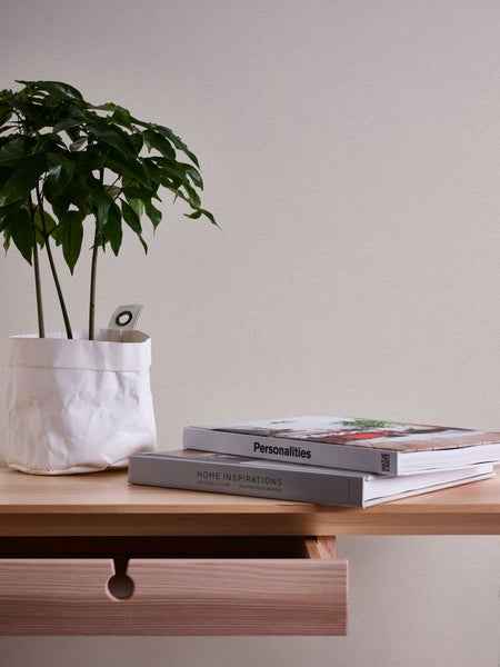 A.S. Création Tapete Uni Creme-Beige, Weiß und Grau - 53 cm x 10.05 m - AS-389256