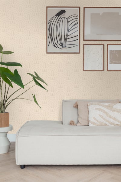 ESTAhome Tapete Art Decó Muster Beige - 50 x 900 cm - 139777