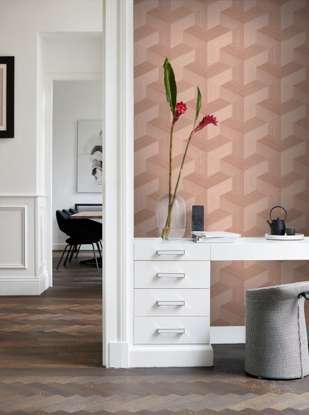 Origin Wallcoverings Tapete 3D-Muster Terrakottarosa - 53 cm x 10.05 m - 347950
