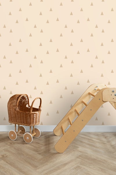 ESTAhome Tapete grafische Dreiecke Beige - 53 cm x 10.05 m - 139725