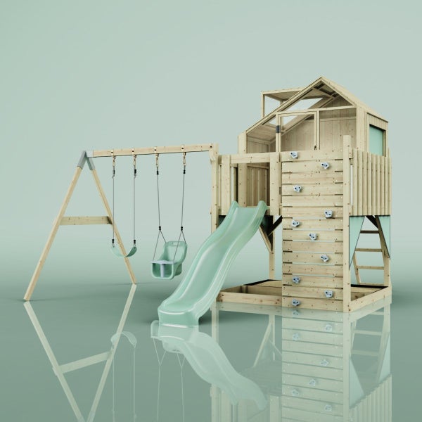 PolarPlay Spielturm Lasse aus Holz in Grün,
