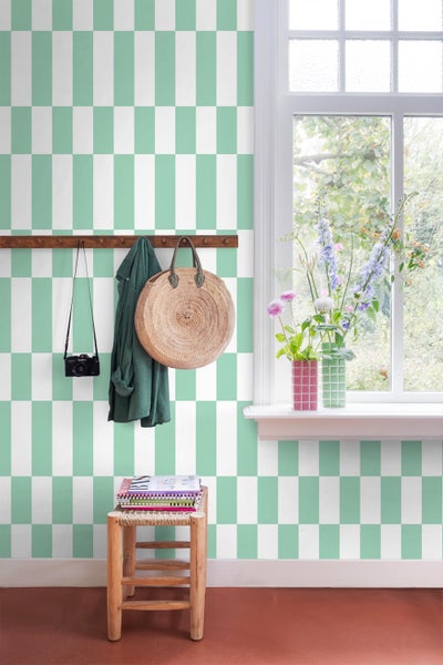 ESTAhome Tapete Streifen Mintgrün und Weiß - 50 x 900 cm - 130919