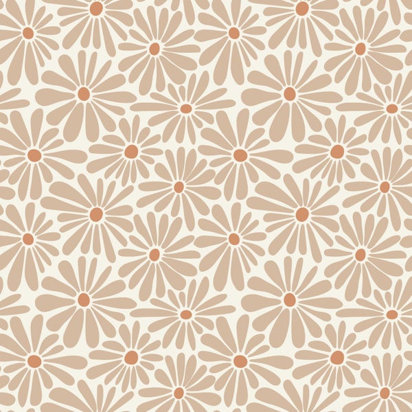 ESTAhome Tapete Gänseblümchen Beige - 53 cm x 10.05 m - 131148
