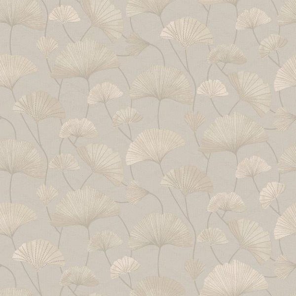 Borastapeter Tapete Ginkgoblätter Beige - 53 cm x 10.05 m - 660866