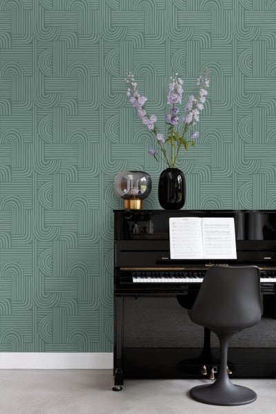 Origin Wallcoverings Tapete 3D-Muster Petrolgrün - 50 x 900 cm - 347874