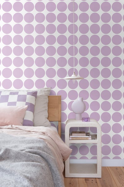 ESTAhome Tapete große Kugeln Violett - 50 x 900 cm - 131559