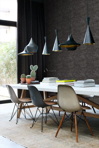 Origin Wallcoverings Tapete Stein-Optik Schwarz - 53 cm x 10.05 m - 347583