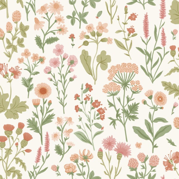 Sanders und Sanders Tapete Feldblumen Grün - 50 x 900 cm - 935379