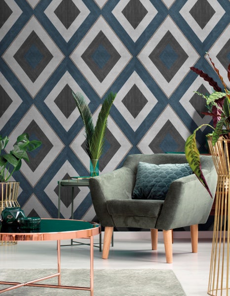 Blauer Montagewagen mit Plattform