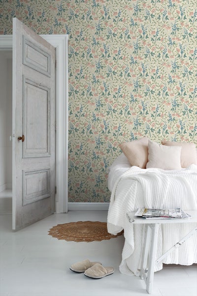 Borastapeter Tapete Blumen Grün und Mehrfarbig - 53 cm x 10.05 m - 662681