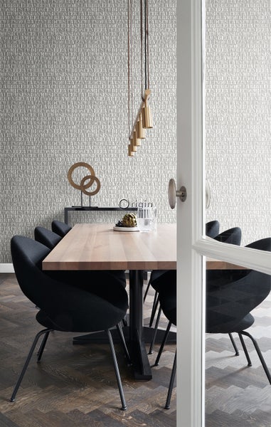 Origin Wallcoverings Tapete alte eiserne Druckbuchstaben Grau - 53 cm x 10.05 m - 347593