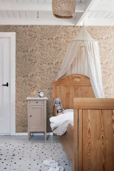 ESTAhome Tapete Feldblumen Sandbeige - 53 cm x 10.05 m - 139840