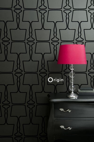 Origin Wallcoverings Tapete Lampen Schwarz - 52 cm x 10.05 m - 307149