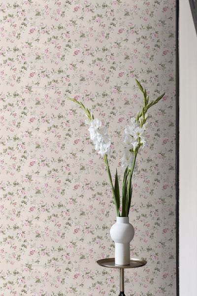 Sanders und Sanders Tapete Blumen Beige und Altrosa - 53 cm x 10 m - 640399