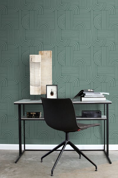 Origin Wallcoverings Tapete 3D-Muster Petrolgrün - 50 x 900 cm - 347874