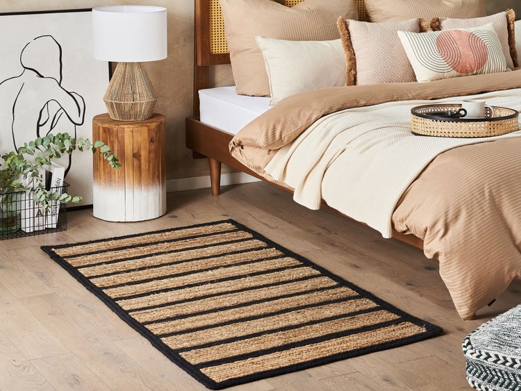 Teppich KARADONA Beige 80 x 150 cm Jute