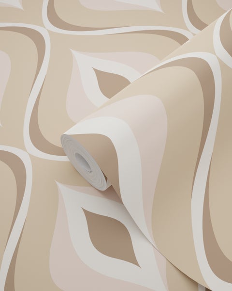 ESTAhome Tapete Retro-Ornamente Beige und Braun - 50 x 900 cm - 130985