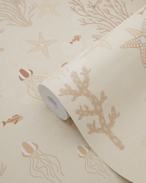 ESTAhome Tapete Unterwasserwelt Beige - 50 x 900 cm - 130930