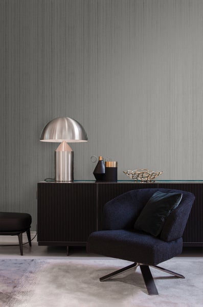 Origin Wallcoverings Tapete feine unregelmäßige Streifen mit Sandstruktur Taupe - 53 cm x 10.05 m - 345946