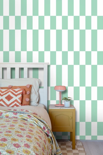 ESTAhome Tapete Streifen Mintgrün und Weiß - 50 x 900 cm - 130919