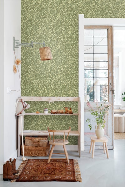 ESTAhome Tapete Blumen Grün - 50 x 900 cm - 131210