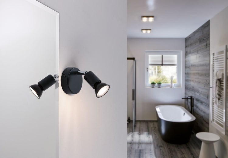 Spotlight Carolina IP44 GU10 230V max. 10W dimmbar Anthrazit, Chrom
