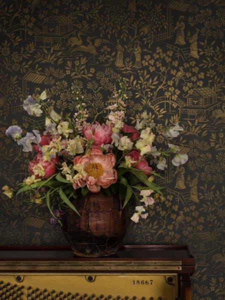 Borastapeter Tapete Blumen Braun - 53 cm x 10.05 m - 660279