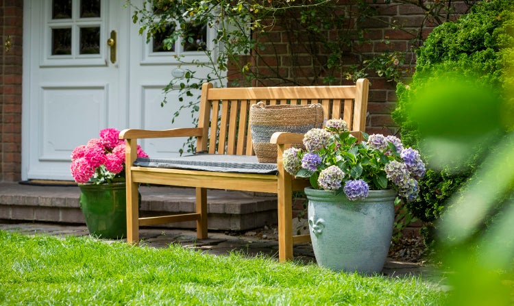 Gartenbank Teak 4-Sitzer 180 cm Holzmöbel Garten Holzbank für Terrasse Garten Balkon unbehandelt massiv wetterfest premium Teakbank Sitzbank